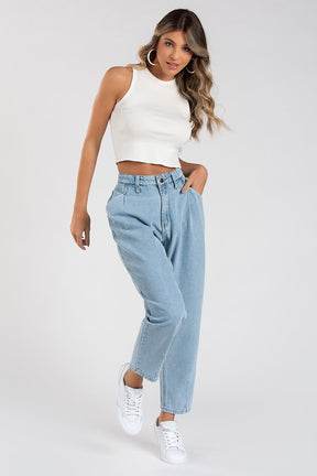 Calça Baggy Audrey  Jeans Claro
