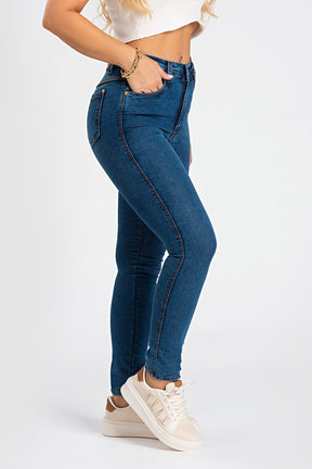 Calça Jeans Skinny Tradicional Denim Cintura Média  Jeans