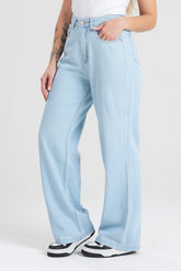 Calça Wide Leg Jeans Clio  Jeans Claro