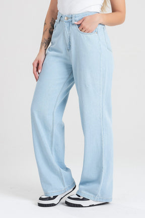 Calça Wide Leg Jeans Clio  Jeans Claro